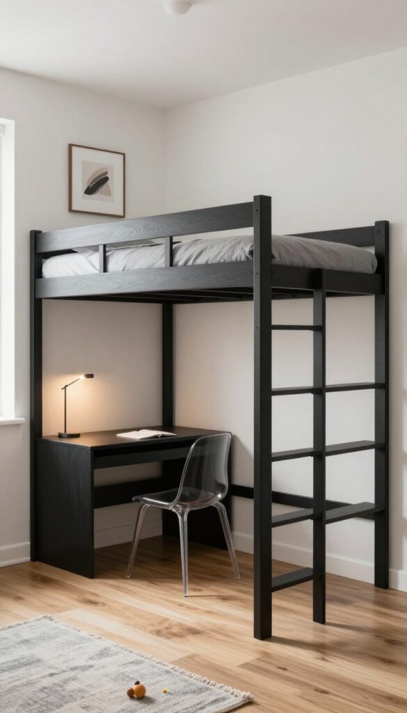 6. Loft Bed With Pull-Out Desk idea