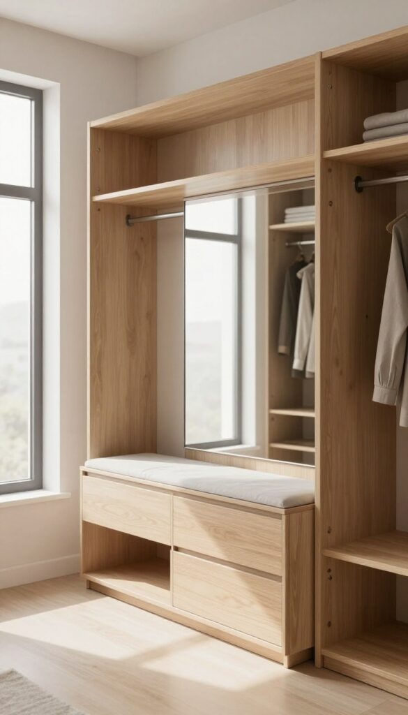 9. Wardrobe with Integrated Dressing Area idea