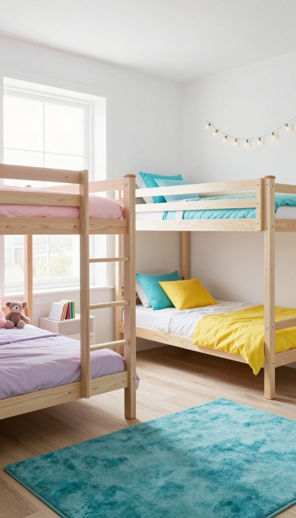 5. Playful Color-Coordinated Bunk Bed Rooms idea