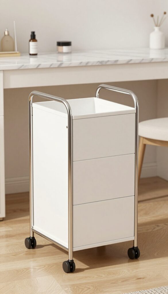 7. A Slim Rolling Cart for Extra Storage idea