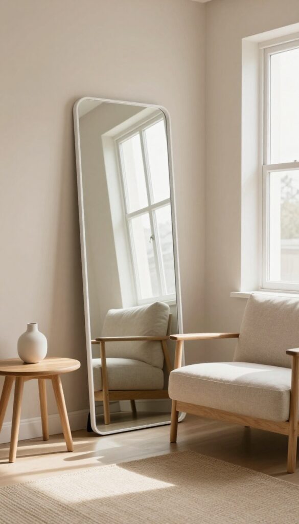 6. Minimalist Mirror in a Reading Corner idea