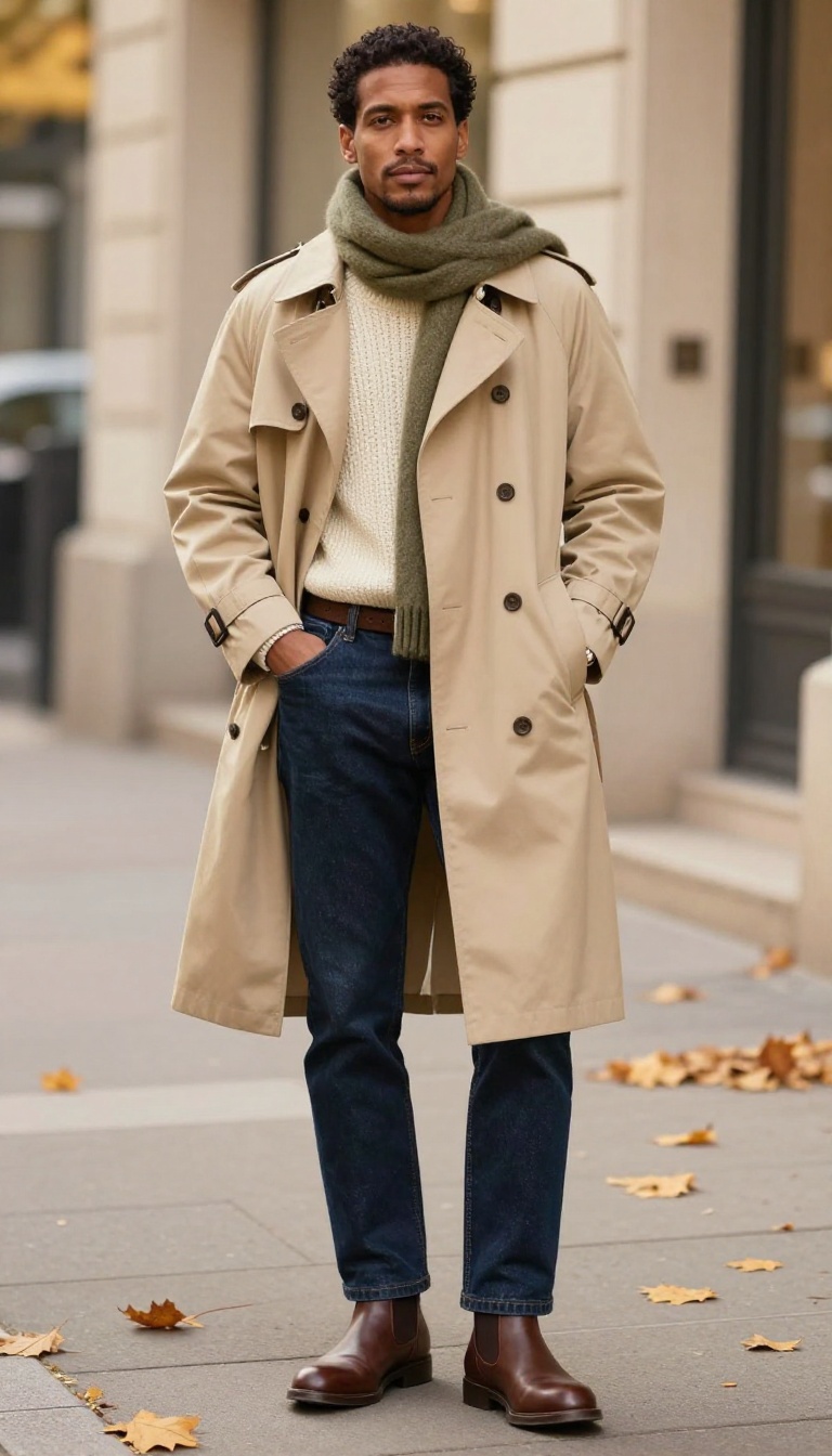 15. The Trench Coat with Knitwear and Jeans