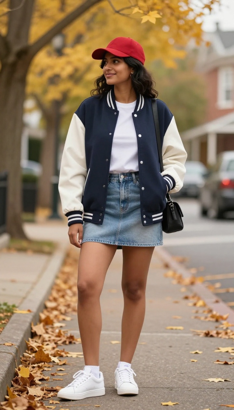 11. Varsity Jacket and Sneakers