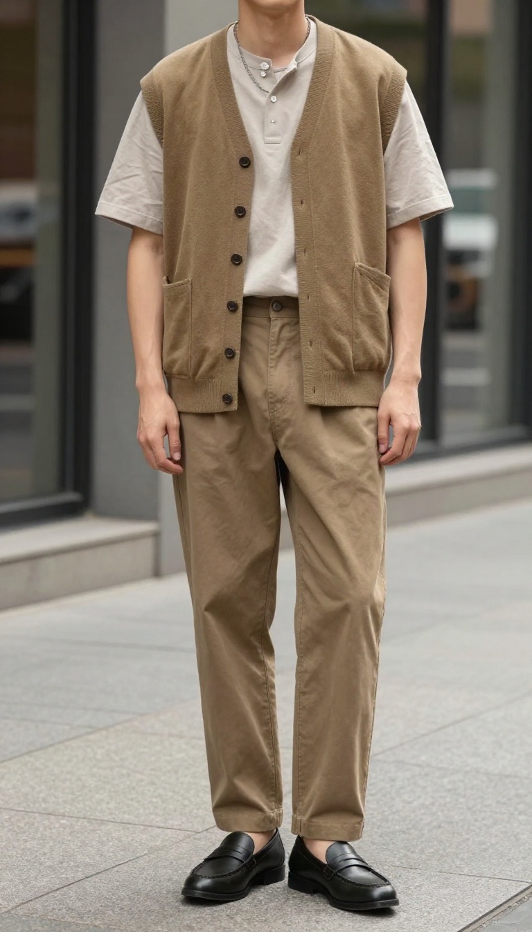 8. Button-Up Shirt with a Sweater Vest