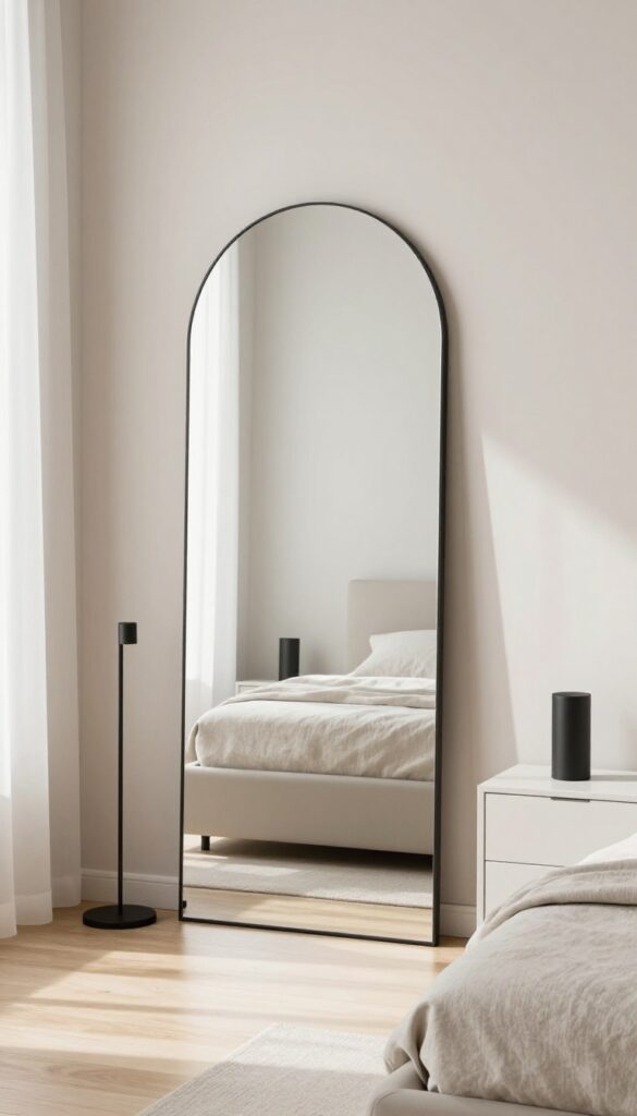3. Arched Mirror for Softening Sharp Corners idea