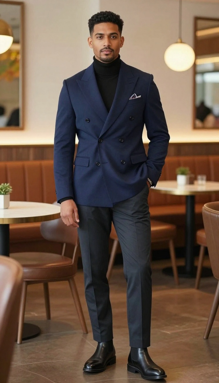 11. The Double-Breasted Blazer and Turtleneck