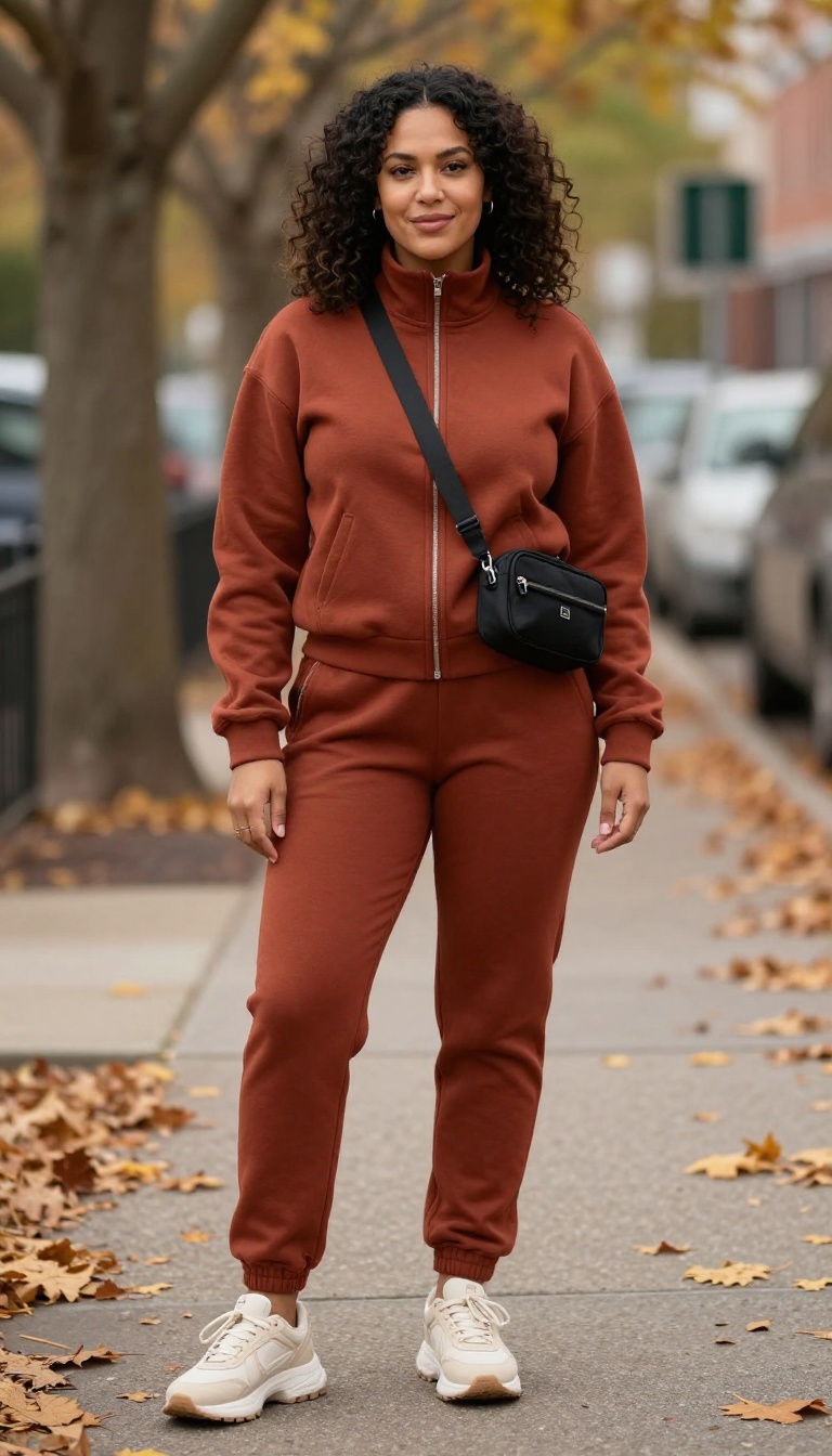 11. Monochrome Tracksuit with Retro Sneakers