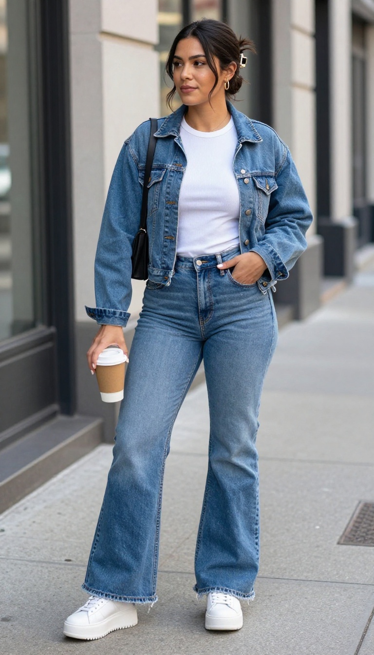7. Platform Shoes with Flared Jeans