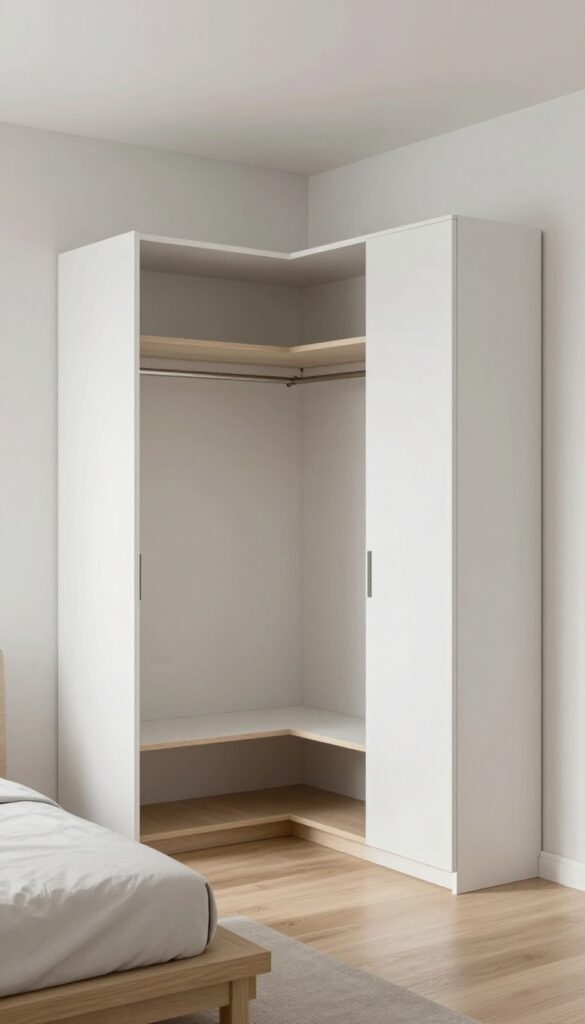 6. Minimalist Corner Wardrobes idea