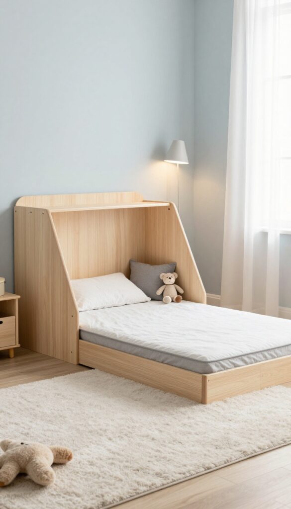 1. Low Floor Bed With Built-In Play Space idea