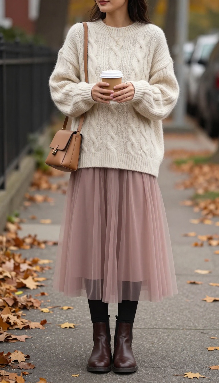 2. Oversized Knit and Leggings