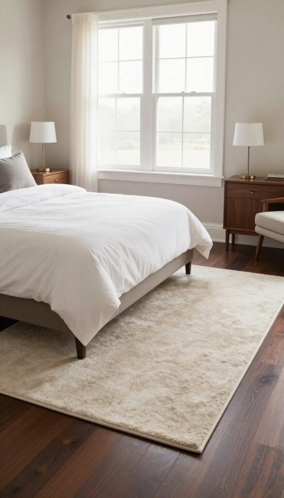 4. Plush Area Rugs That Anchor the Bed idea