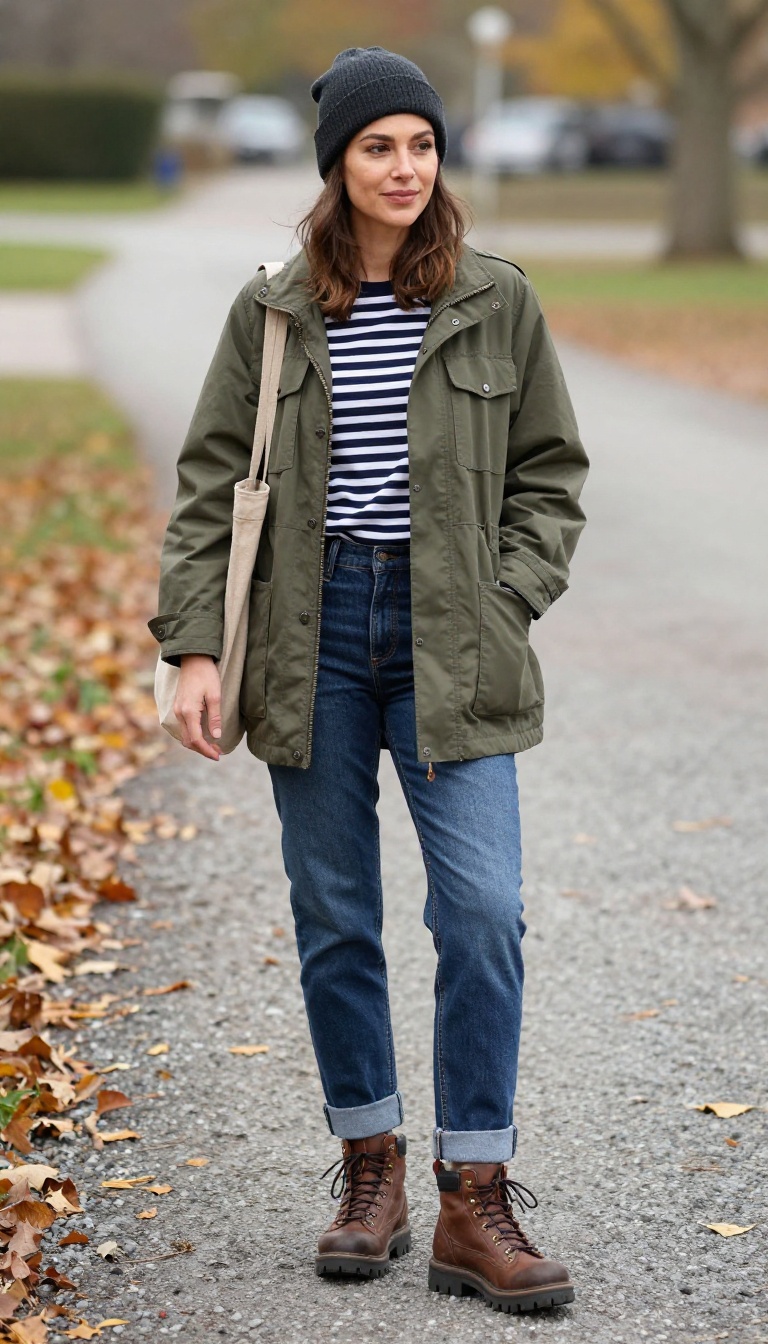 10. Utility Jacket and Relaxed DTI Jeans