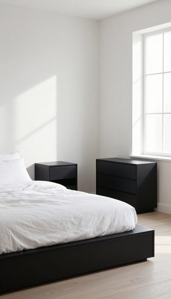 3. Minimalist Black Furniture With White Layers idea