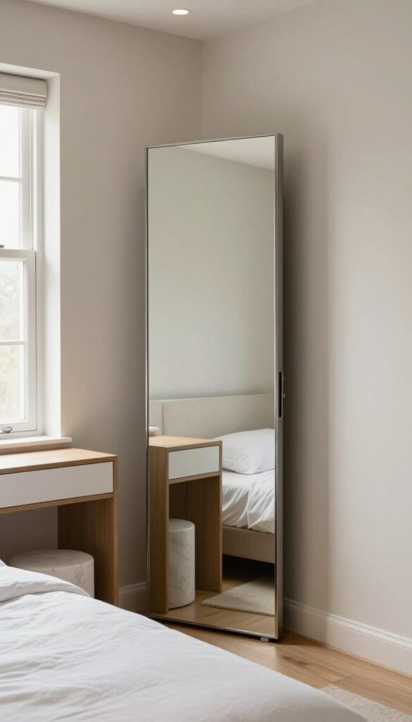 7. Corner Dressing Mirror Setup idea