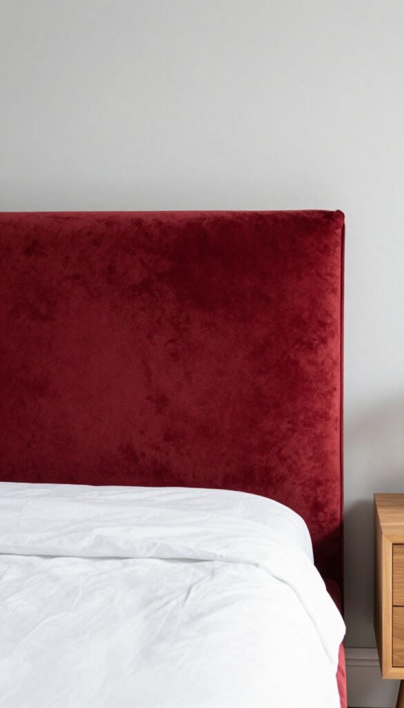 4. Red Upholstered Headboard idea
