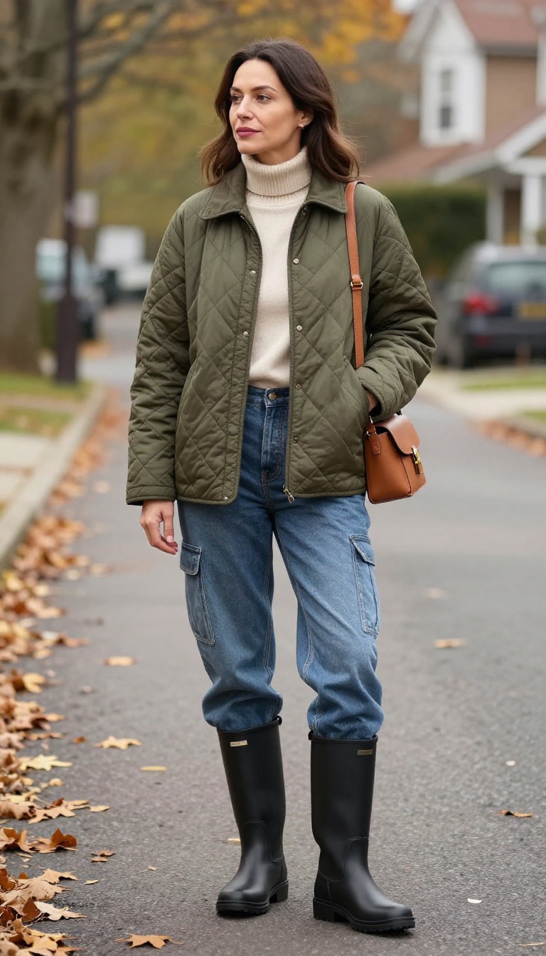 12. Quilted Jacket and Cargo Jeans