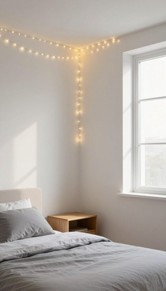 4. LED Fairy Lights Draped Along Walls or Canopy idea
