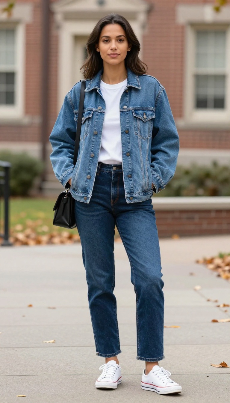 11. Denim on Denim with a Trucker Jacket