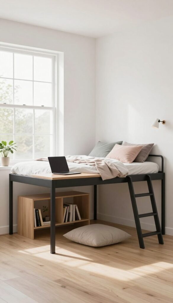 1. Loft Bed With a Functional Zone Underneath idea