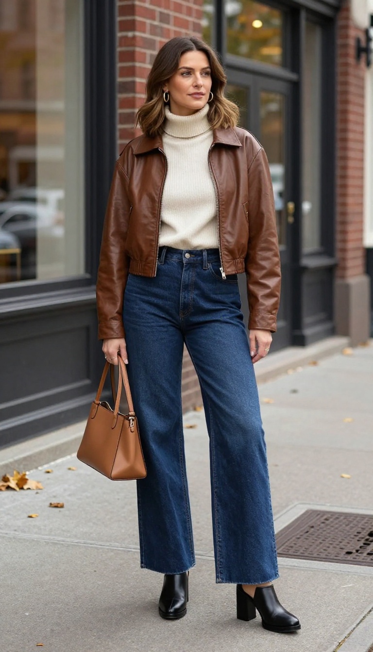 5. Wide-Leg Jeans with Platform Heels