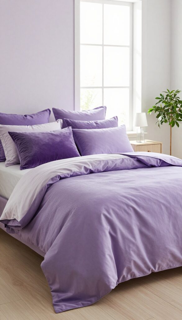 3. Purple Bedding With Layered Textures idea