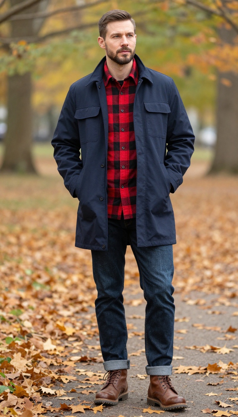 13. The Chore Coat with Flannel Shirt