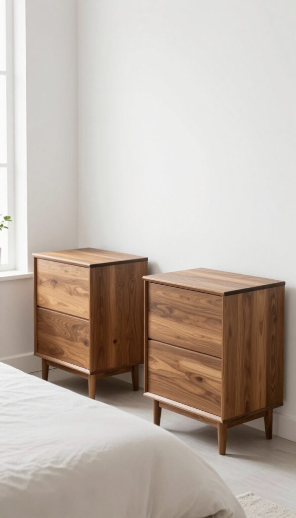 2. Brown Wood Nightstands for Balance idea