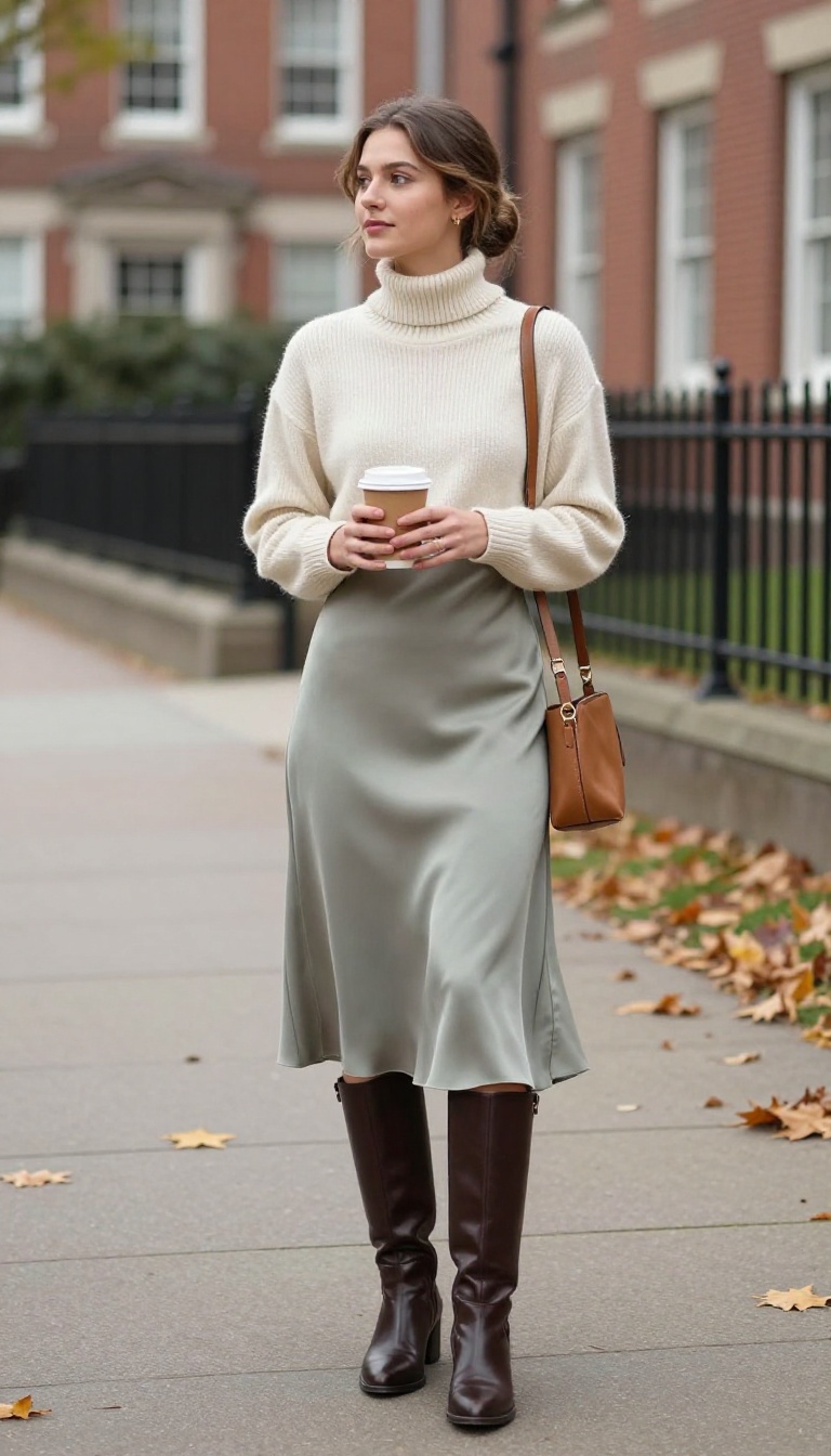 4. Turtleneck Under a Slip Dress