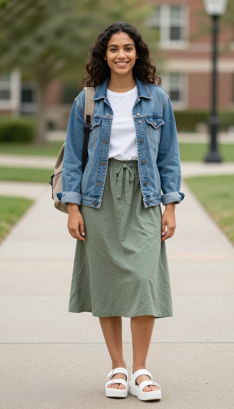 5. Slip Dress + T-Shirt + Chunky Sandals