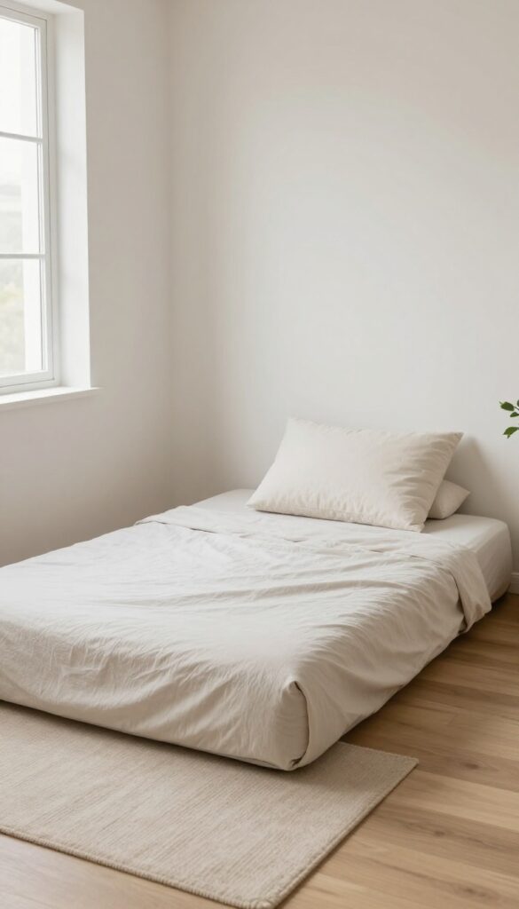5. Small Bedroom Space-Saving Floor Bed idea