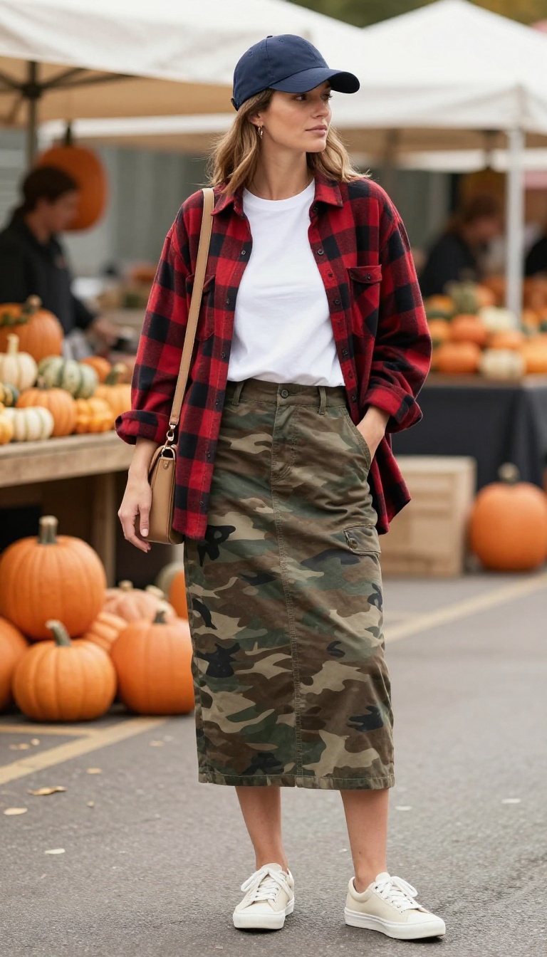 8. Flannel Shirt and Slip-On Sneakers