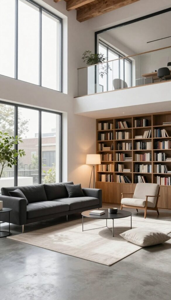 4. Partial Loft With Lounge or Reading Nook idea