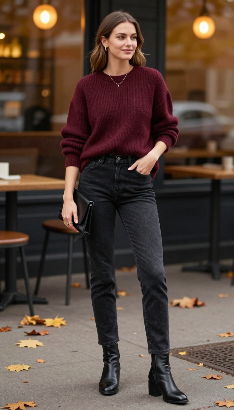 6. Chunky Sweater and Apple Bottom Jeans for Date Night