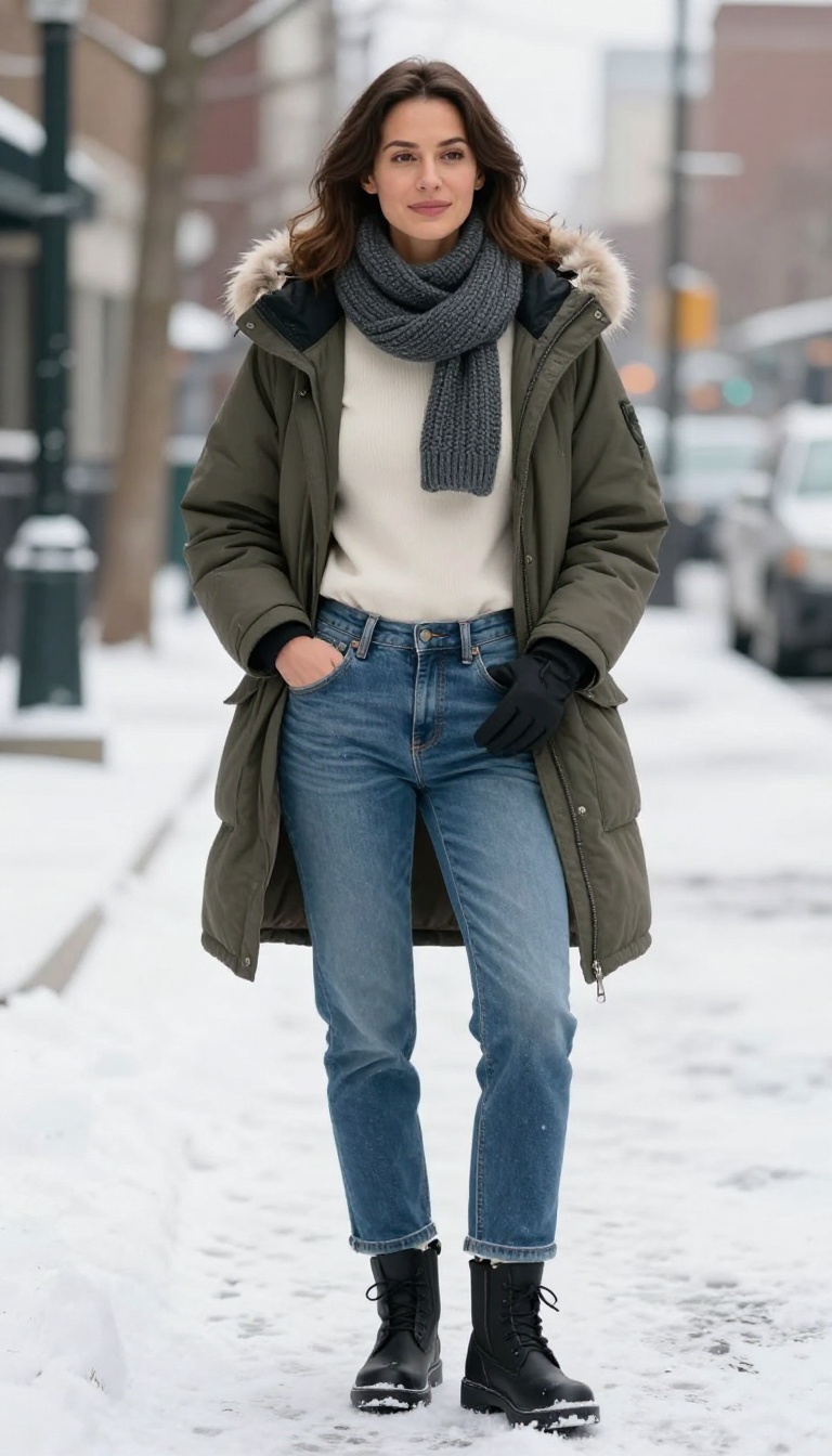 10. Fleece-Lined Leggings Under Straight Jeans