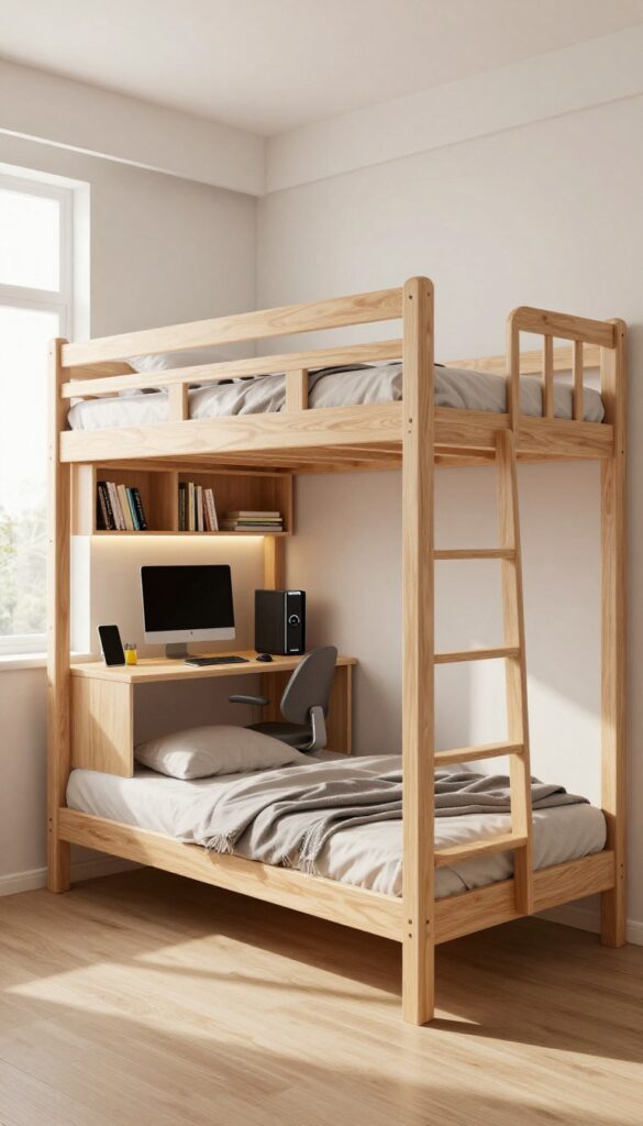 1. Desk-Under Loft for Homework and Gaming idea