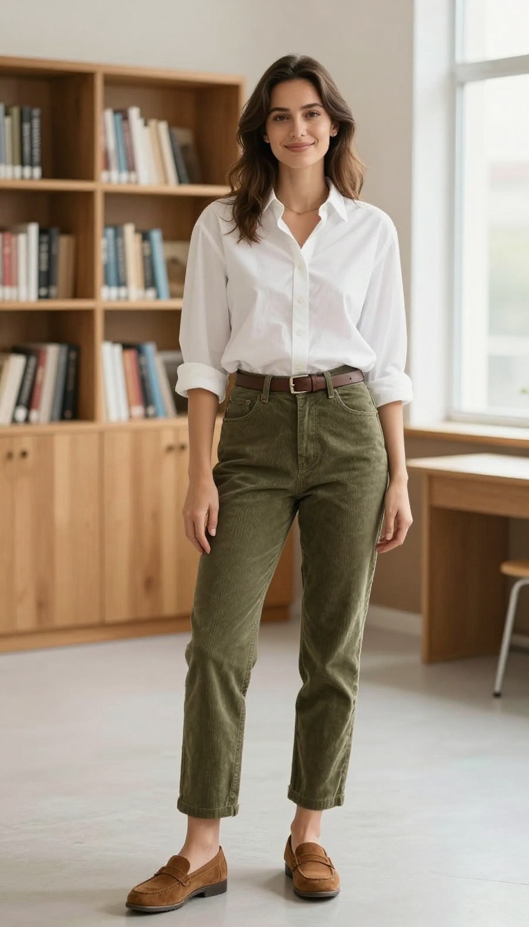 10. The Oxford Shirt and Corduroy Pants