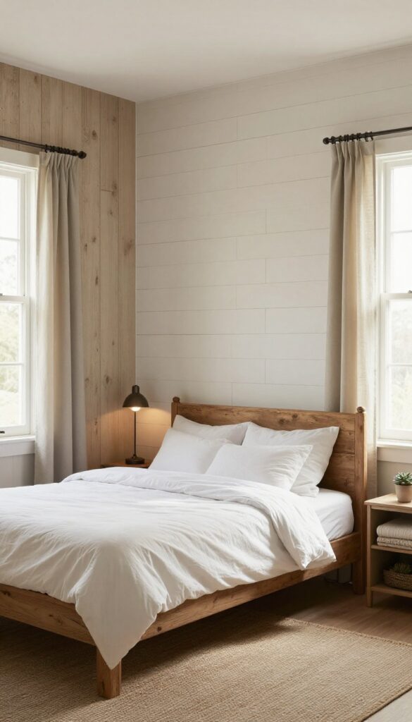 5. Simple Shiplap or Wood Accent Wall idea