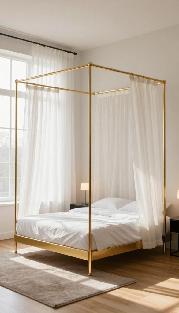 3. Gold Canopy Bed for a Statement Look idea