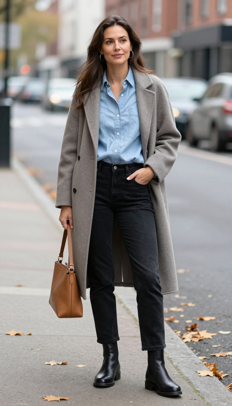 7. Denim Shirt and Black DTI Jeans