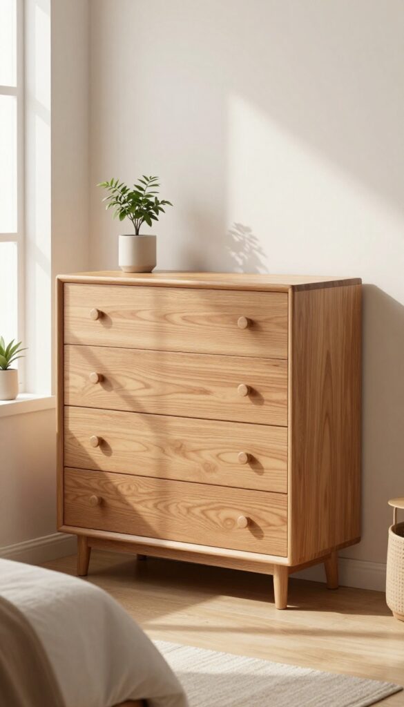 4. Natural Wood Dresser With Minimal Hardware idea