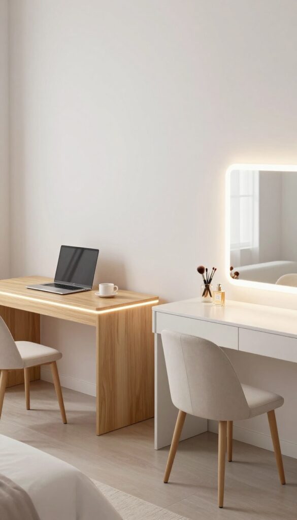 8. LED Desk or Vanity Edge Lighting idea