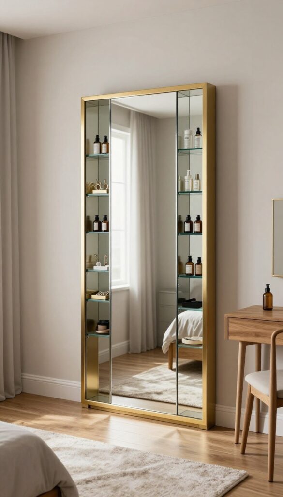 6. Mirror With Built-In Storage idea
