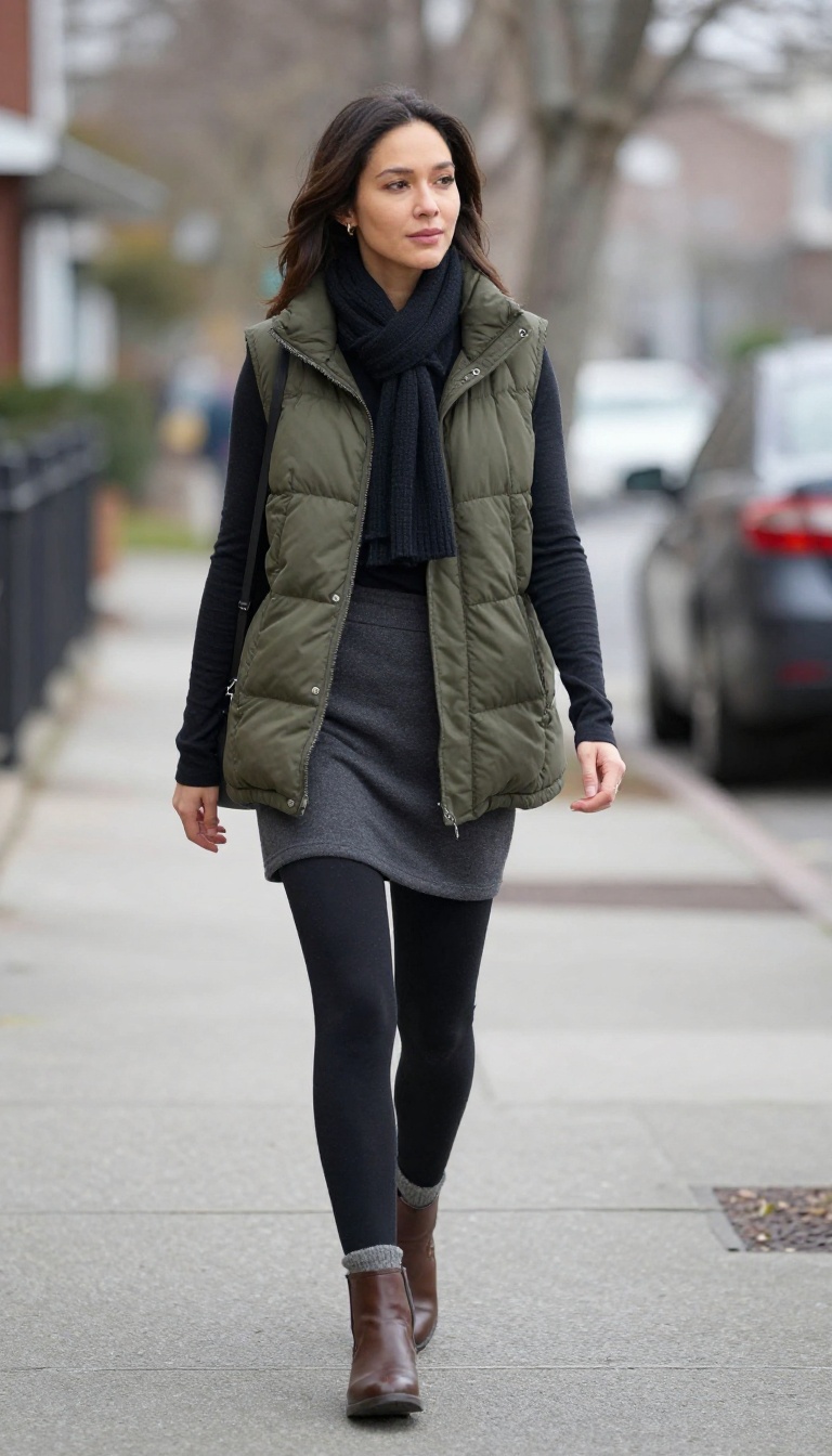 4. Puffer Vest and Snoga Skirt