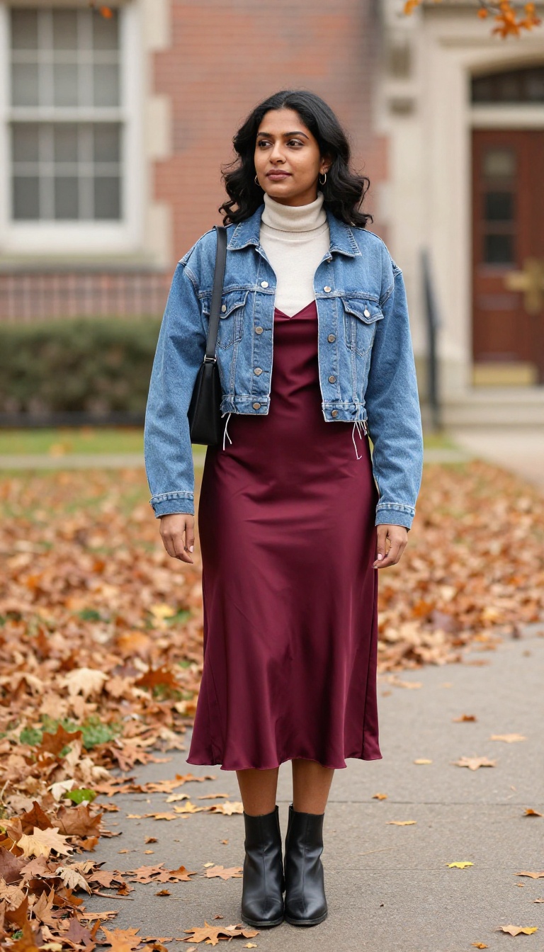6. Slip Dress Over a Turtleneck