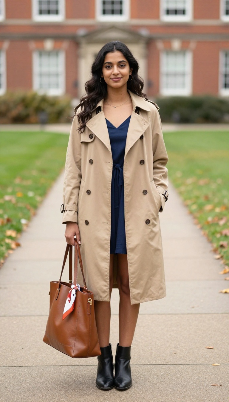 5. Trench Coat and Slip Dress