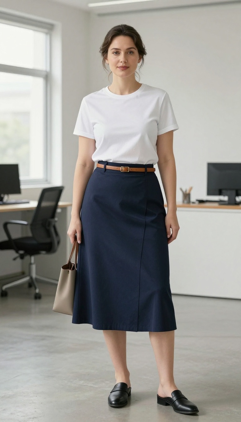 6. Wrap Skirt with a Fitted Tee