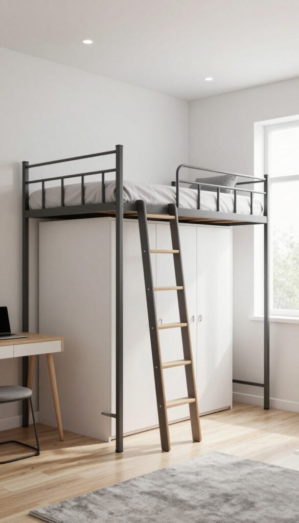 4. Loft With Wardrobe Underneath idea