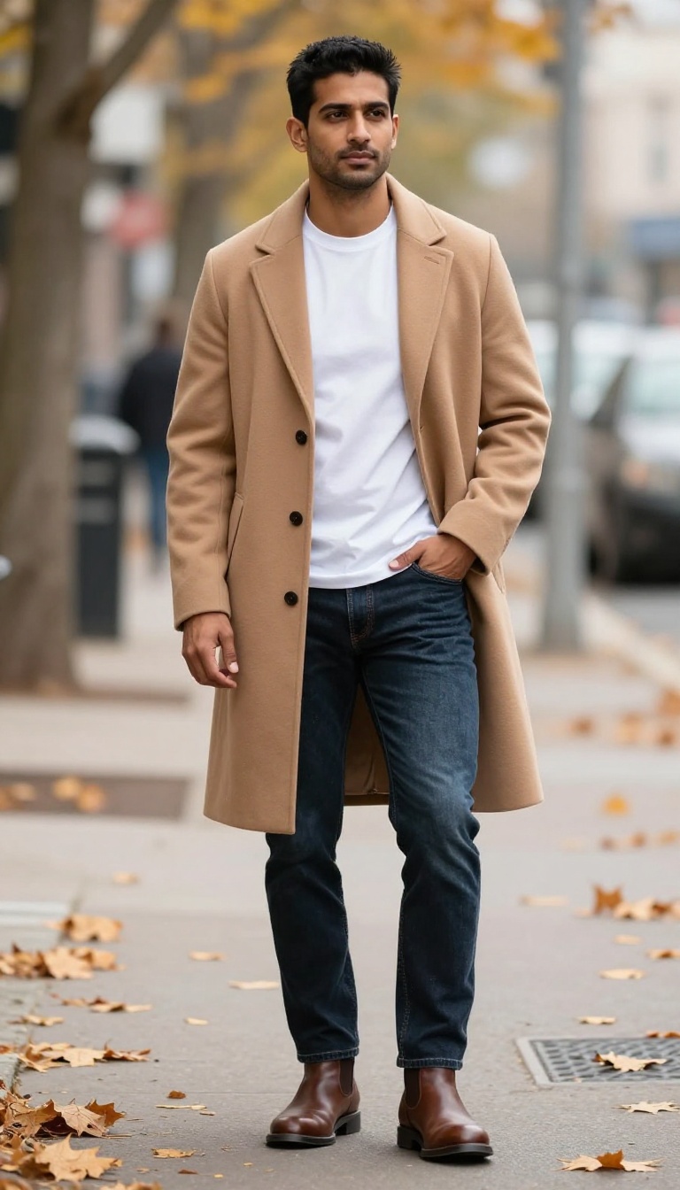 7. The Layered Denim Approach: Denim Jacket Under a Wool Overcoat