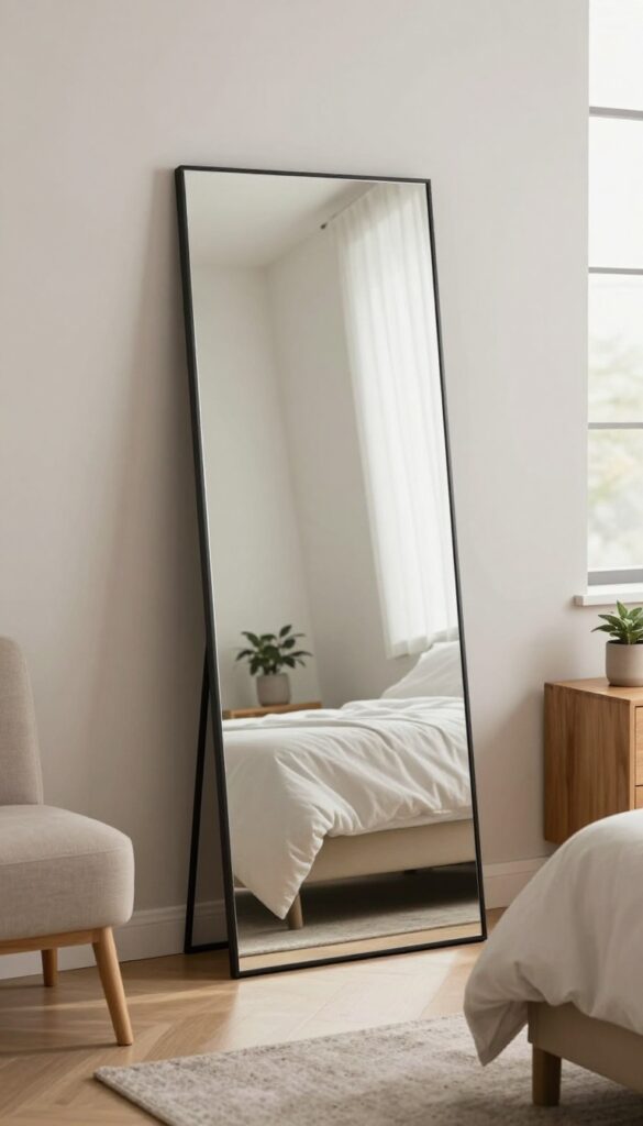 1. Full-Length Leaning Mirror With a Minimal Frame idea